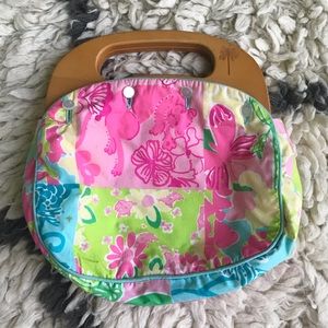 Vintage Lilly Pulitzer Wooden Handle Purse